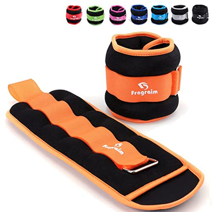 Ankle Weights for Women, Men and Kids - 1/2/3/4/6/8/10/12/15/20 LBS 1 Pair Strength Training Wrist/Leg/Arm Weight with Adjustable Strap for Jogging, Gymnastics, Aerobics, Home Fitness, Physical Therapy - style: 6Lbs Pair (3lb x 2) - Orange
