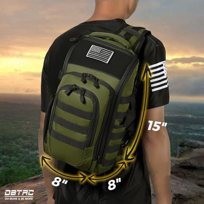 DBTAC Tactical Personal Defense EDC Bags & Packs | 10L Military Shoulder Backpack with Sling for Concealed Carry, Range, Travel, Hiking, Outdoor Sports (Green) - color: Green