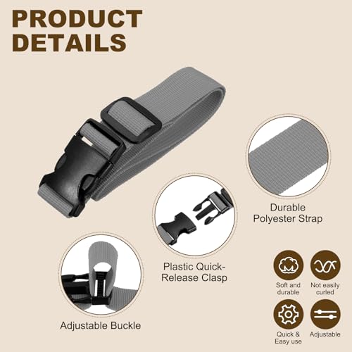 PATIKIL Utility Straps with Quick Release Buckle, (1 Inch x 2 Feet, Gray) (3 Pcs) Adjustable Luggage Polyester Straps Backpack Webbing, Suit for Sleeping Bag/Camping/Hiking - color: Gray, size: 1 Inch x 2 Feet