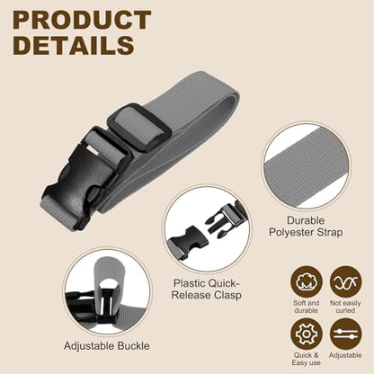PATIKIL Utility Straps with Quick Release Buckle, (1 Inch x 2 Feet, Gray) (3 Pcs) Adjustable Luggage Polyester Straps Backpack Webbing, Suit for Sleeping Bag/Camping/Hiking - color: Gray, size: 1 Inch x 2 Feet