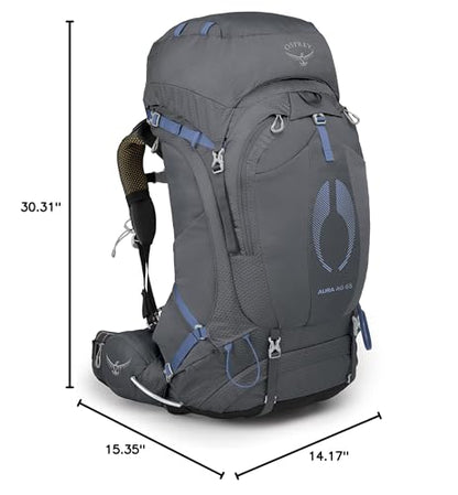 Osprey Aura AG 65L Women's Backpacking Backpack, Tungsten Grey, WXS/S - color: Tungsten Grey, size: X-Small-Small