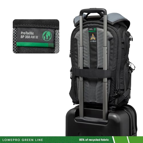 Lowepro ProTactic BP 350 AW III Camera Backpack, 4-point Access, Professional Camera Bag, DSLR/Drones/Mirrorless, Up to 14" Laptop, Rain Cover, for Photographer,Videographer, Volume 17L - style: Bp 350 Aw III - New