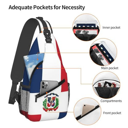 Flag Of The Dominican Republic Sling Backpack Hiking Backpack Crossbody Bag Sports Lightweight And Durable Chest Bag Shoulder Bag For Women Men - color: 1