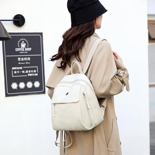 Backpack for Women Ladies Casual Daypack Light Weight Small Backpack Purses Daily Backpack Creamy white - color: Creamy White