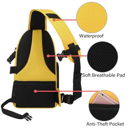 MOSISO Camera Sling Bag, DSLR/SLR/Mirrorless Camera Case Shockproof Photography Camera Backpack with Tripod Holder & Removable Modular Inserts Compatible with Canon/Nikon/Sony/Fuji, Yellow - color: Yellow