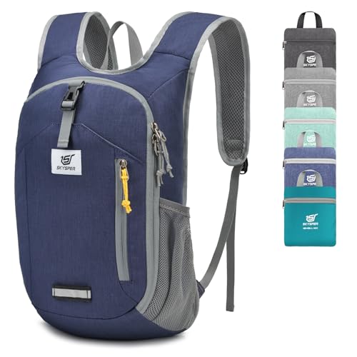 SKYSPER 10L Hiking Backpack Small Foldable Daypack Packable Lightweight Hiking Daypack Travel Day Pack for Women Men - color: Darkblue