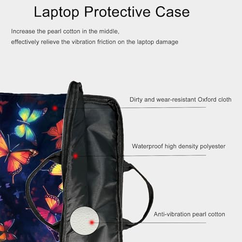 15-Inch Laptop Sleeve – Stylish, Lightweight, Shockproof, Water-Resistant Case for Lenovo, HP, Dell, Asus Notebooks - Butterfly - color: Butterfly