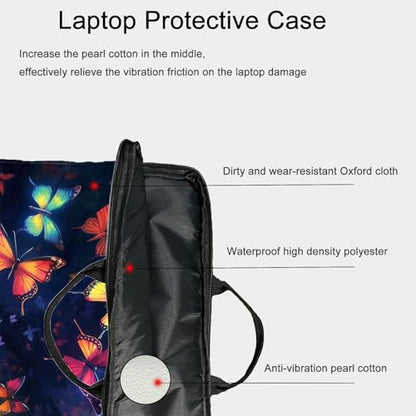 15-Inch Laptop Sleeve – Stylish, Lightweight, Shockproof, Water-Resistant Case for Lenovo, HP, Dell, Asus Notebooks - Butterfly - color: Butterfly