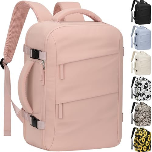 Tenot Carry on Backpack for Women TSA Approved 15.6 Inch Travel Laptop Backpack for Women Travel Essentials Womens Travel Backpack Suitcase Pink - color: Pink, size: Large-15.6 Inch