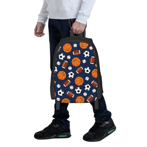 Baseball,Football,Basketball,Soccer,Football Backpack Laptop Travel Bag Adjustable Backpack Print Daypack for Men Women 16.5 In - color: Style 7