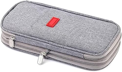 Arnuixty Large Storage Pencil Case Pen Bag with Zipper Big Capacity Pouch Organizer for Office Travel Holder Box - color: Grey