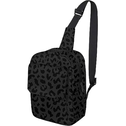 Cute Small Camera Bag with Photographer Camera Sling Bag Waterproof Dslr Camera Case Compatible with Nikon Sony Lightweigth for Women or Men（Black Leopard Cheetah） - color: Black-d2