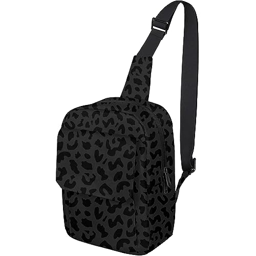 Cute Small Camera Bag with Photographer Camera Sling Bag Waterproof Dslr Camera Case Compatible with Nikon Sony Lightweigth for Women or Men（Black Leopard Cheetah） - color: Black-d2