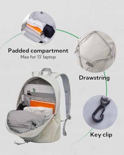 WATERFLY 12L Small Hiking Backpack: Day Pack Lightweight Travel Bag Camping Fitness Cycling Outdoor Sports Daypack For Women Men - color: Beige