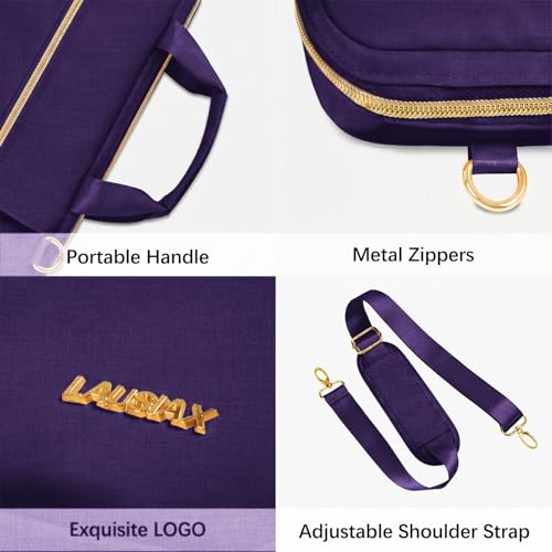 Laptop Case Bag Women Men Computer Sleeve Compatible with MacBook/Dell/HP/Acer/ASUS/LG, Waterproof Shoulder Carrying Briefcase, Violet, 14-14.5 Inch - color: Violet, size: 14 inch