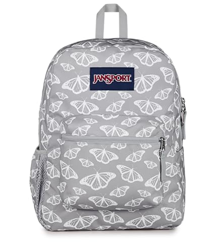 JanSport Cross Town Backpack - Simple Bag for Everyone with 1 Main Compartment, Front Utility Pocket - Premium Class Accessories - Flutter By Grey - color: Flutter By Grey