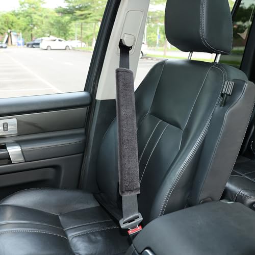 Amooca Soft Faux Fur Universal Fit Seatbelt Cover Car Truck SUV Airplane Seat Belt Shoulder Pad for Carmera Backpack Straps Neck Cushion Protector Extra Long 15.7in Dark Gray - color: Dark Gray, size: 15.7in 1pack