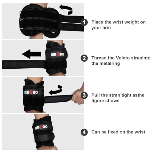 Ankle Weights Wrist Weights for Men Women, 1 Pair Adjustable Removable Steel Weighted Plates Arm Leg Weights for Walking Running Pilates, Fitness Weights - color: Adjustable Wrist Weights 2.2 LBS