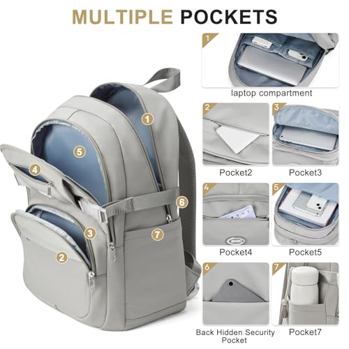 weradar Cute School Backpack For Teens Boys Girls,Simple Middle School Bag,Casual Daypacks Backpack With Lots Of Pockets,Aesthetic College Backpack For Women Men(Grey) - color: A5-grey