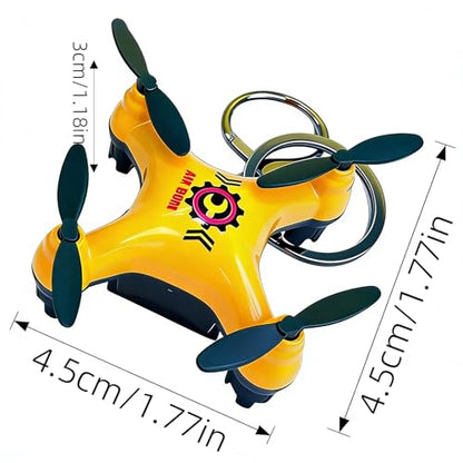 2 Pcs Alloy Drone Keychains, 3D Drone Model Keychain for Bags, Purses, Keyrings & Charm Decor — Yellow and Camouflage
