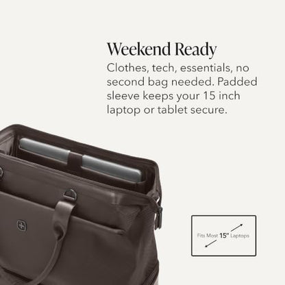 SwissGear 7366 Signature Hardside Expandable Luggage with Spinner Wheels and TSA Lock, Weekender Tote, Chocolate, 2-Piece Set (Weekender/27) - color: Chocolate, size: 2-Piece Set (Weekender/27")