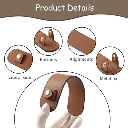 2 Pack Leather Purse Shoulder Strap Pads for Pressure Relief, Detachable Bag Handle Wrap Cover - color: Brown