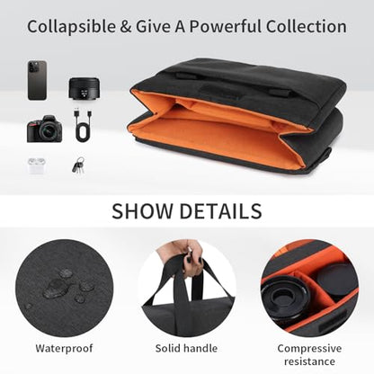 BAIGIO Camera Insert Bag Camera Cube Foldable Camera Bag Insert with Handle DSLR SLR Camera Insert for Backpack Shockproof and Water-resistant Protective Camera Inner Organizer