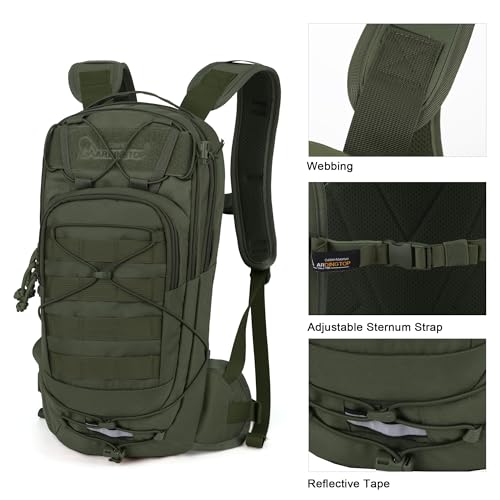 Mardingtop10L Small Tactical Molle Hydration Backpack,Cycling Backpack for Biking,Cycling and Running EDC Daypack - color: Ranger Green