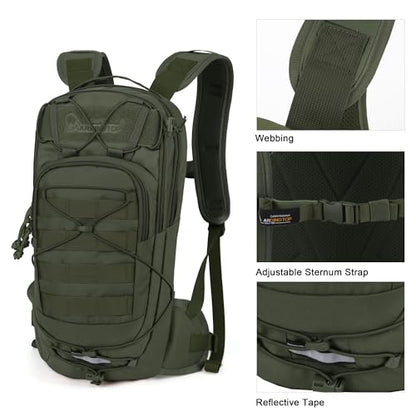 Mardingtop10L Small Tactical Molle Hydration Backpack,Cycling Backpack for Biking,Cycling and Running EDC Daypack - color: Ranger Green
