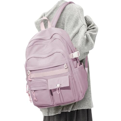 Aesthetic School Backpack for Women Men College Backpack With Lots Of Pockets Waterproof Travel Casual Daypack Cute Bookbag For Teens Girls Boys High School Bag(Purple) - color: B5-purple