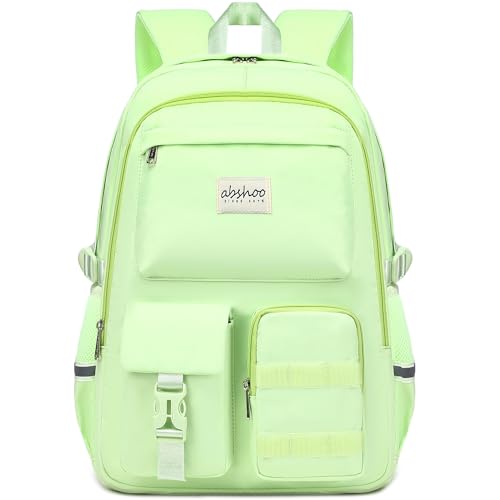 abshoo Big Student Laptop Backpack For College Women Middle High School Teen Girls Bookbag Travel Daypack (Greenyellow) - color: Greenyellow