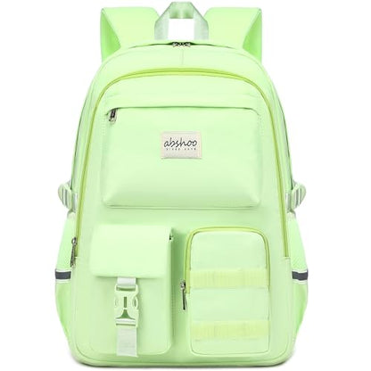 abshoo Big Student Laptop Backpack For College Women Middle High School Teen Girls Bookbag Travel Daypack (Greenyellow) - color: Greenyellow