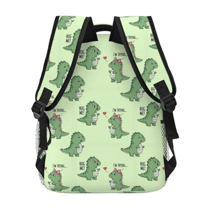 Multi Purpose Gym Backpack Dinosaur Lovers Couple Hug, Casual Daypack with Inner Pocket and Mesh Side Pockets for Sports and Weekend Trips - color: Pattern (750)