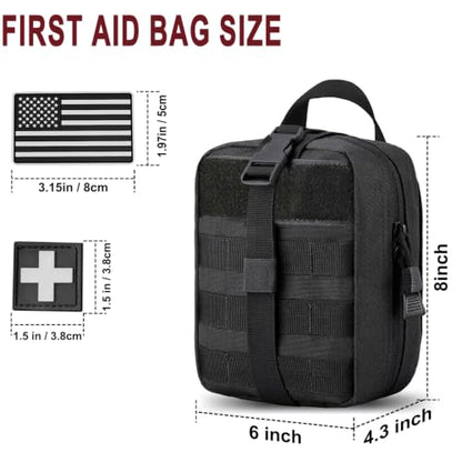 Molle First aid Kit Bag Empty ifak Medical Tactical Pouch for Camping Duty - color: Black