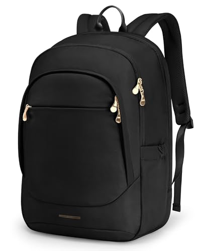 LIGHT FLIGHT Travel Laptop Backpack for 17.3" laptop, Anti Theft Backpack with USB Charging Hole, Water Resistant College Bookbag, Large Capacity Computer Backpacks for Work, Black | Carry On Backpack, USB Charging Hole, Water Resistant, Large Capacity -