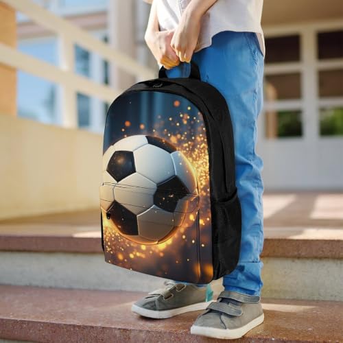 Football Flame Backpack, Durable Polyester Daypack with Laptop Compartment, Reinforced Bottom, Adjustable Shoulder Straps And Multi Pockets for Travel And Daily Use - color: Football Flame