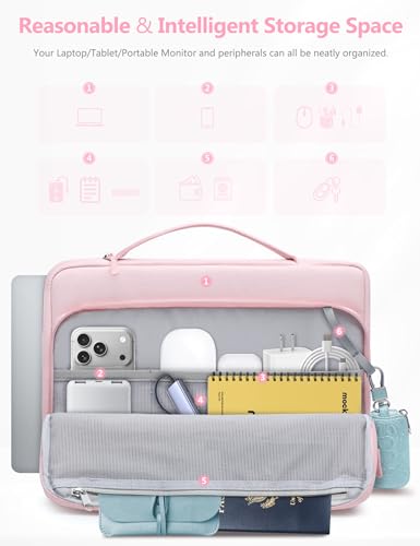HYZUO 13.3-14 Inch Laptop Bag Case Sleeve for MacBook Pro 14 M5-M1 Pro/Max A3426 A3427 2026-2021, 13.3" MacBook Air/Pro, 13.8"/13.5" Surface Laptop/Book, 13" 13.3" HP Dell Lenovo Asus Acer, Pale Pink - color: Pale Pink, size: 13.3-14 Inch