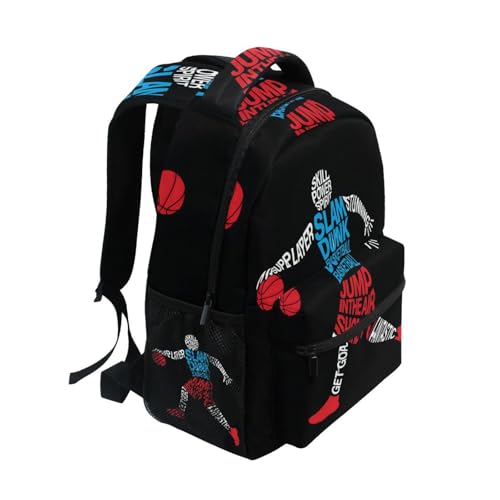 ALAZA Basketball Player Bank Shot Sports Large Backpack Personalized Laptop iPad Tablet Travel School Bag with Multiple Pockets - color: Basketball