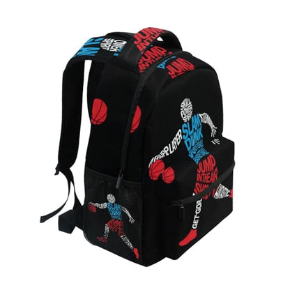 ALAZA Basketball Player Bank Shot Sports Large Backpack Personalized Laptop iPad Tablet Travel School Bag with Multiple Pockets - color: Basketball