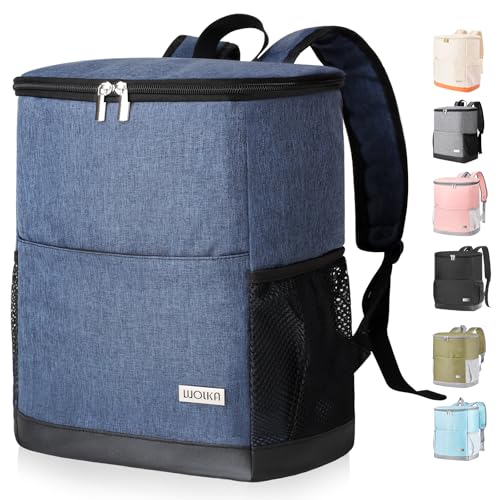 Insulated Cooler Backpack Outdoor - Leak Proof Backpack Cooler 30 Cans, Waterproof Lightweight Cooler Bag for 12h Hot/Cold Retention - Soft Cooler for Travel, Camping, Beach, Lunch - color: Navy-Blue