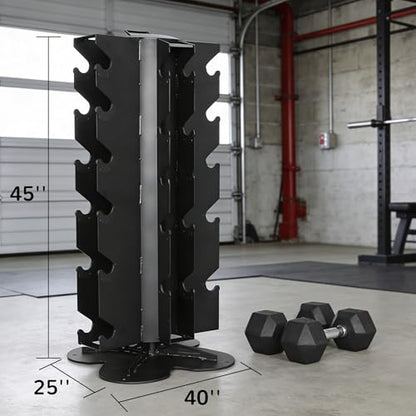 Fitvids A-Frame Dumbbell Weight Rack, Vertical Storage Rack for Dumbbells, Weight Stand Only for Home Gym Space Saver, 4-Tier or 5-Tier Option - style: Vertical, Spinnable, 1000LB Capacity