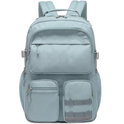 Lohol Water Resistant Backpack with Multifunctional Pockets for Teens, Durable Bookbag fits 15.6 inch Laptop for School Travel College, 25L (Blue) - color: Blue