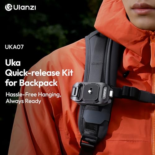 ULANZI Camera Backpack Strap Clip,w Plate Quick Release System, Compatible w Uka QR Plates, for Sony, Nikon, Fuji, DSLR Action Cam Mount, Bearable Load up to 10kg【Not Compatible w F38/Arca System】