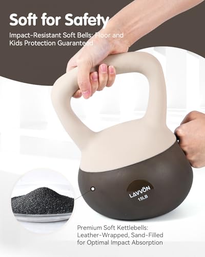 Soft Kettlebell - Cushioned Impact-Resistant Base and Anti-Slip, Kettle bell Anti-Slip Grip Weight for Home Workouts, Safe Strength Training Kettlebells Sets for Women & Men, With Non-slip Gloves - color: Black-White