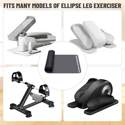 Under Desk Elliptical Mat - Non-Slip Exercise Equipment for Peloton Bike, Small Exercise Mat for Desk Workout Equipment - color: Grey