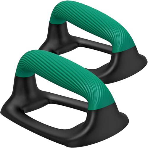 Kipika Push Up Bars, Pushup Stands With Thickened Soft Plastic Handle, Stable and Non-Slip Base, Pushup Handles Perfect for Floor Strength Training - color: E: Black & Green