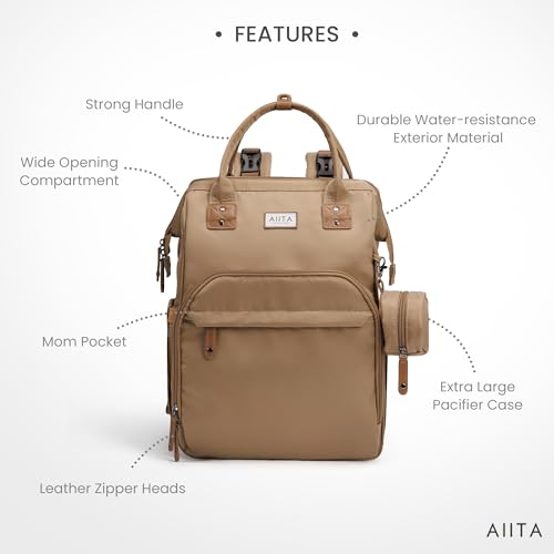 Diaper Bag Backpack, Multifunction Diaper Bag with Changing Station, Stylish Baby Bags, Large Unisex Diaper Backpack for Mom and Dad, Baby Registry Search, Portable Changing Pad – Coffee Brown - color: Coffee Brown