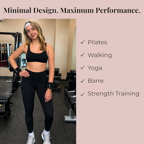 AMOYOU Wrist & Ankle Weights for Women – 2 lb Ankle Weights (Set of 2, 1 lb Each) | Arm Weights for Women | Leg Weights for Walking, Yoga, Cardio & Strength Training - color: Black