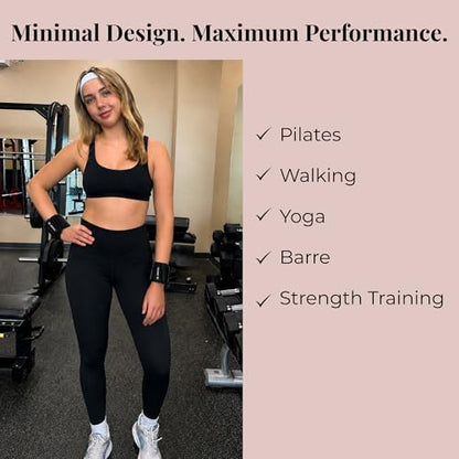 AMOYOU Wrist & Ankle Weights for Women – 2 lb Ankle Weights (Set of 2, 1 lb Each) | Arm Weights for Women | Leg Weights for Walking, Yoga, Cardio & Strength Training - color: Black
