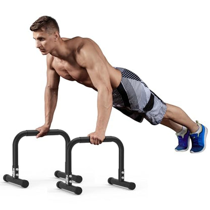 RELIFE REBUILD YOUR LIFE Dip Station Functional Heavy Duty Dip Stands Fitness Workout Dip bar Station Stabilizer Parallette Push Up Stand - color: Black-03